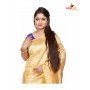 Fashionvibes Yellow Poly Silk Saree