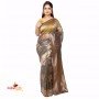 Fashionvibes Grey Cotton Silk Saree