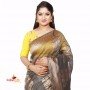 Fashionvibes Grey Cotton Silk Saree