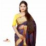 Fsahionvibes Blue,Red Art Silk Saree