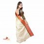 Fashionvibes Grey,Red Art Silk Saree