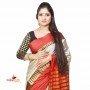 Fashionvibes Grey,Red Art Silk Saree