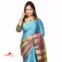 Fashionvibes Blue Art Silk Saree