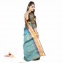 Fsahionvibes Green,Orange Art Silk Saree