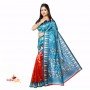 Fashionvibes Blue,Red Art Silk Saree