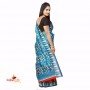 Fashionvibes Blue,Red Art Silk Saree