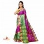 Fsahionvibes Purple,Green Art Silk Saree