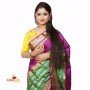Fsahionvibes Purple,Green Art Silk Saree