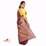 Fashionvibes Maroon Cotton Silk Saree