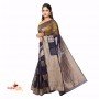 Fashionvibes Blue Cotton Silk Saree