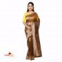 Fashionvibes Brown Cotton Silk Saree