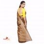 Fashionvibes Brown Cotton Silk Saree