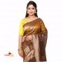 Fashionvibes Brown Cotton Silk Saree