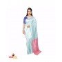 Fashionvibes Light blue,Pink Silk Saree