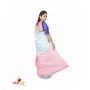 Fashionvibes Light blue,Pink Silk Saree