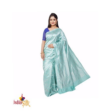 Fashionvibes SkyBlue Silk Saree