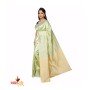 Fashionvibes Light Green,Yellow Silk Saree