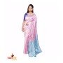 Fashionvibes SkyBlue,Pink Silk Saree