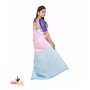 Fashionvibes SkyBlue,Pink Silk Saree