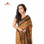 Fashionvibes Soft Tulip Print Silk sarees for Woman  (Colour: Brown)