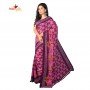 Fashionvibes Soft Tulip Print Silk sarees for Woman  (Colour: Purple)