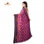 Fashionvibes Soft Tulip Print Silk sarees for Woman  (Colour: Purple)