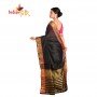 Fashionvibes Solid Base Mixed Cotton Silk Saree for Women (Color Black)