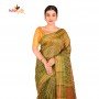 FashionvibesMulticolour Stripes Cotton Silk Saree for Women (olive green)
