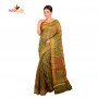 FashionvibesMulticolour Stripes Cotton Silk Saree for Women (olive green)