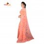 Fashionvibes Breathable Soft Silk Saree for Women (orange and pink)