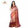 Fashionvibes Lightweight Cotton Silk Saree for Women (Light Burgundy)
