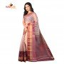 Fashionvibes Lightweight Cotton Silk Saree for Women (Light Brown)