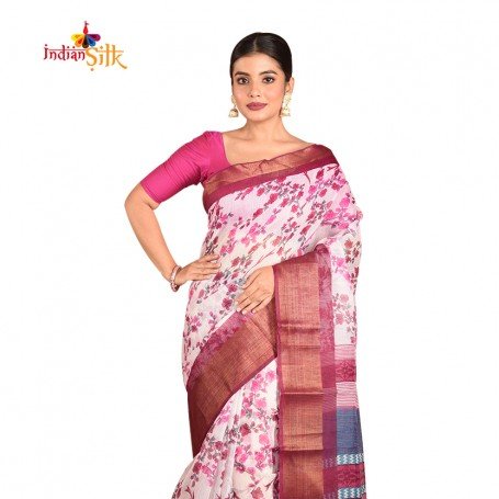 Fashionvibes Vibrant Mixed CottonSaree for Women( magenta)