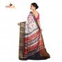 Fashionvibes Vibrant Mixed CottonSaree for Women(pink and grey)