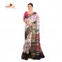 Fashionvibes Vibrant Mixed CottonSaree for Women(pink and grey)
