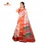 Fashionvibes Vibrant Mixed CottonSaree for Women(Red)