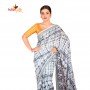 FashionvibesFreeflow Butter Silk Saree for Women (White)