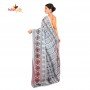 FashionvibesFreeflow Butter Silk Saree for Women (White)