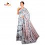 FashionvibesFreeflow Butter Silk Saree for Women (White)