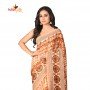 FashionvibesFreeflow Butter Silk Saree for Women (Caramel)