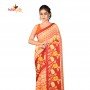 Fashionvibes Feathery Butter Silk Saree for Women ( Orange-yellow)