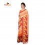 Fashionvibes Feathery Butter Silk Saree for Women ( Orange-yellow)