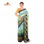 Fashionvibes Feathery Butter Silk Saree for Women (Light Blue)