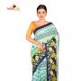 Fashionvibes Feathery Butter Silk Saree for Women (Light Blue)