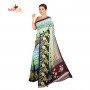 Fashionvibes Feathery Butter Silk Saree for Women (Light Blue)