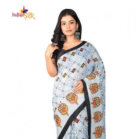 Fashionvibes Vibrant Butter SilkSaree for Women (Sea Green)