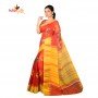 Fashionvibes BreathableMixed CottonSaree for Women (Orange)
