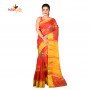 Fashionvibes BreathableMixed CottonSaree for Women (Orange)