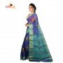 Fashionvibes BreathableMixed CottonSaree for Women (Cobalt Blue)