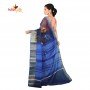 Fashionvibes BreathableMixed CottonSaree for Women (Navy Blue)